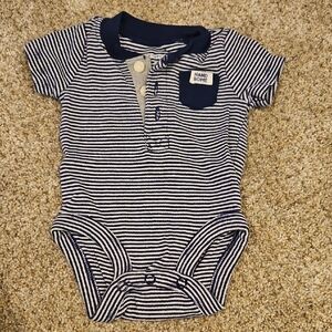 Striped Navy and White Newborn Onesie